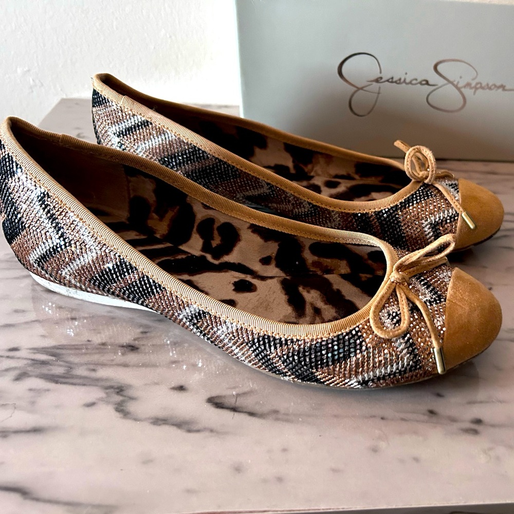 Women’s Size 9 Jessica Simpson “Misha” Zig Zag Sparkle Ballet Flats
